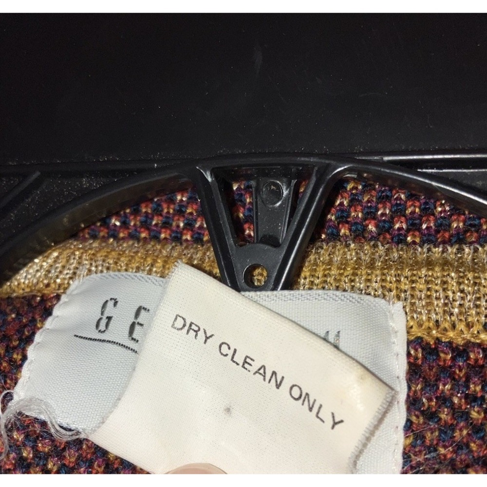 Vintage 80's Georgiou Cardigan Sweater Wool Blend Metallic Thread Sz L Unique - Picture 8 of 8